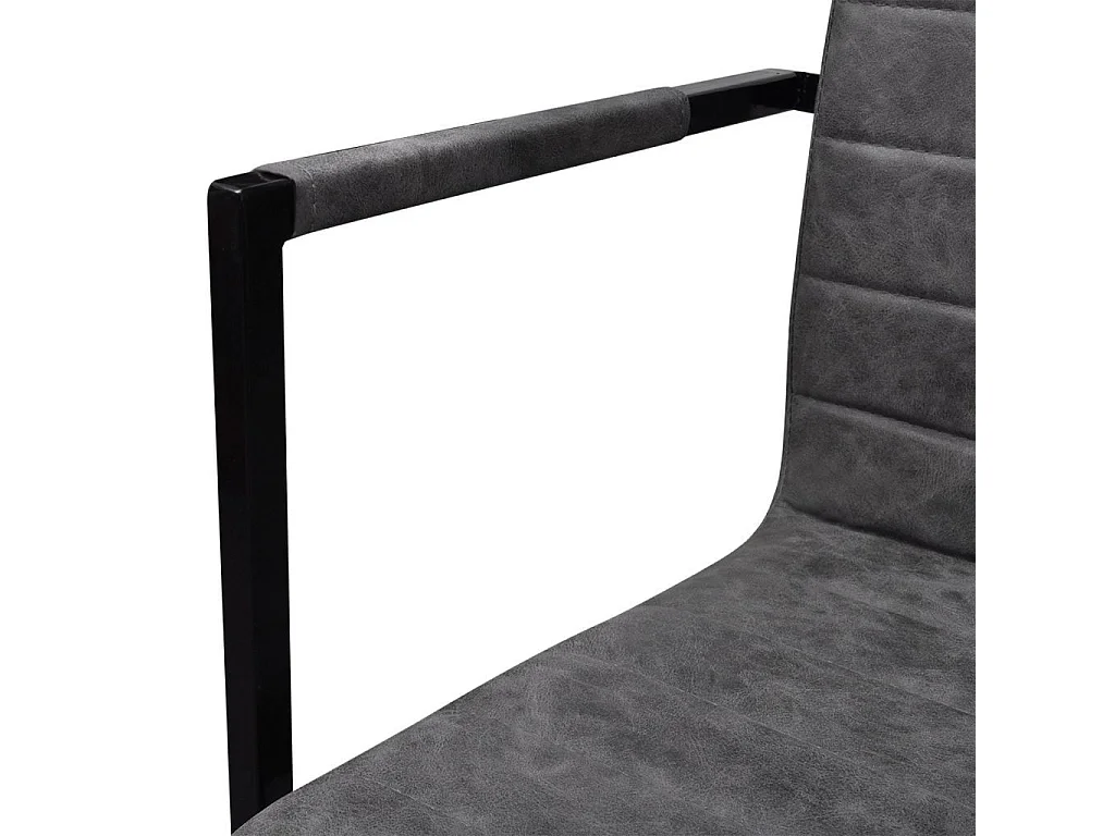 Chaises de salle à manger cantilever 2 pcs Gris Similicuir