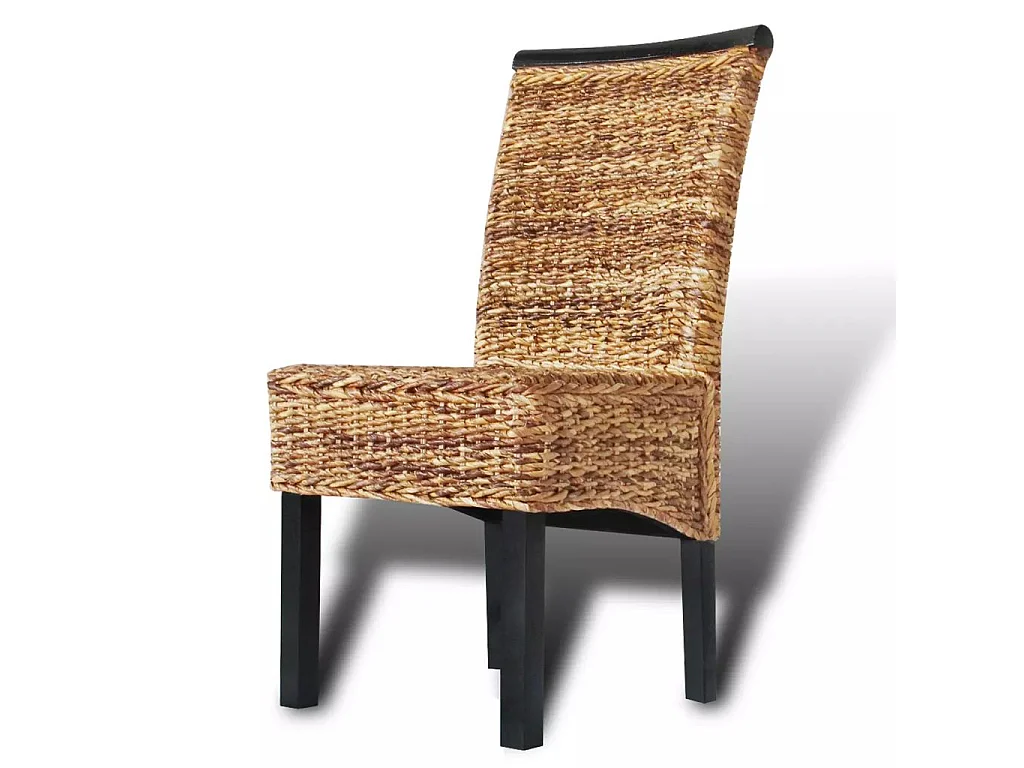 Chaises de salle à manger 2pcs Bois solide de manguier et abaca 3