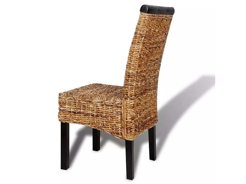 Chaises de salle à manger 2pcs Bois solide de manguier et abaca 3