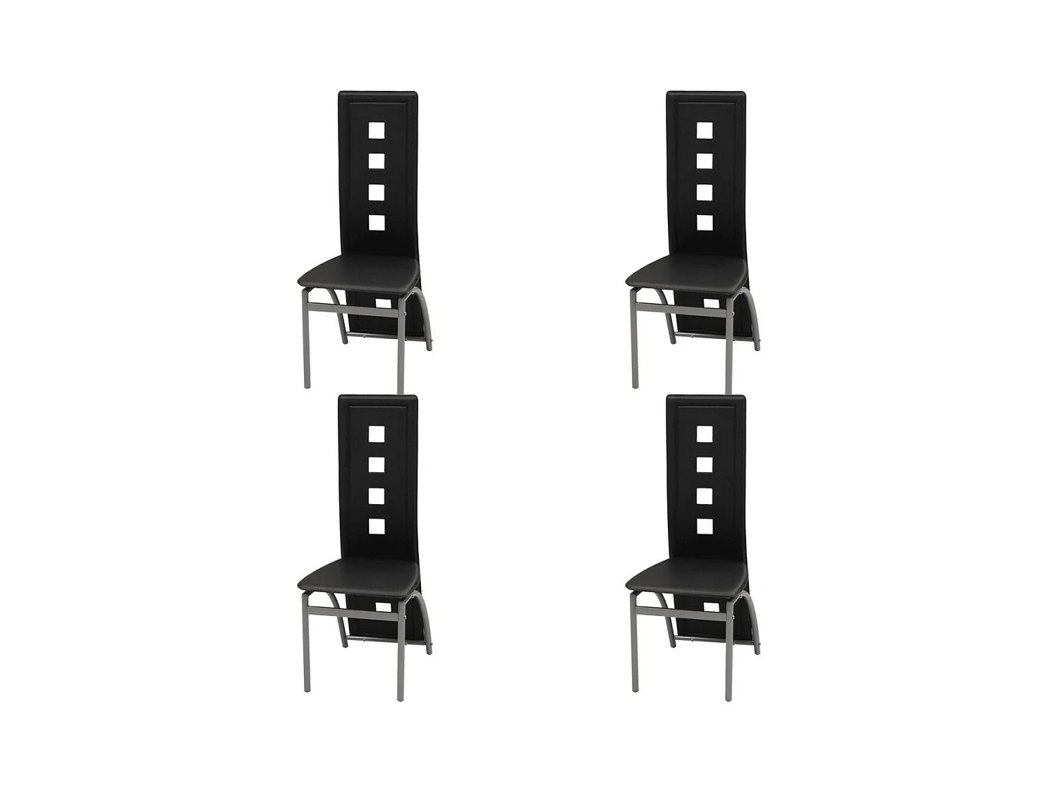 Chaises de salle à manger 4 pcs Noir Similicuir 8