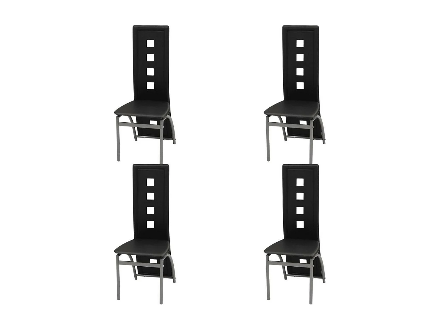 Chaises de salle à manger 4 pcs Noir Similicuir 8