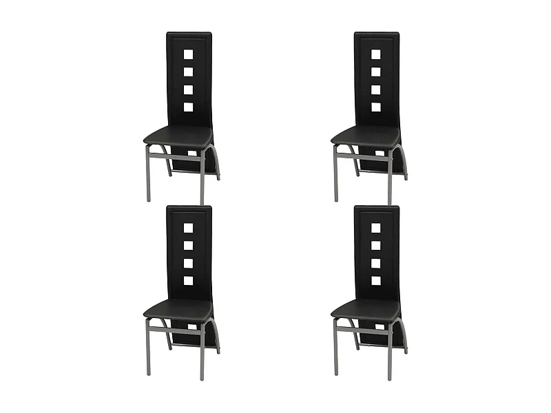 Chaises de salle à manger 4 pcs Noir Similicuir 8