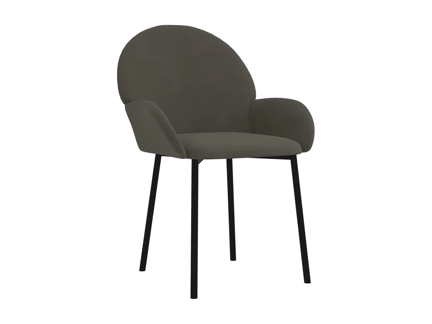 Chaises de salle à manger 2 pcs Gris foncé Velours 2