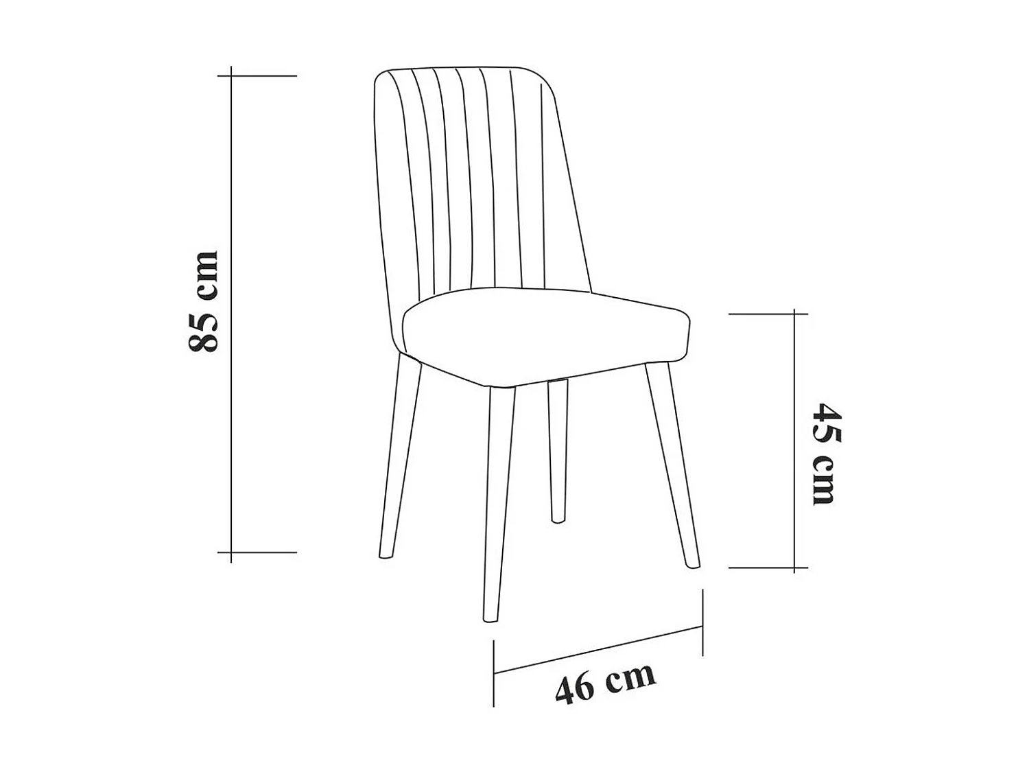 Chaise de salle à manger tissu gris et bois de pin blanc Mareva