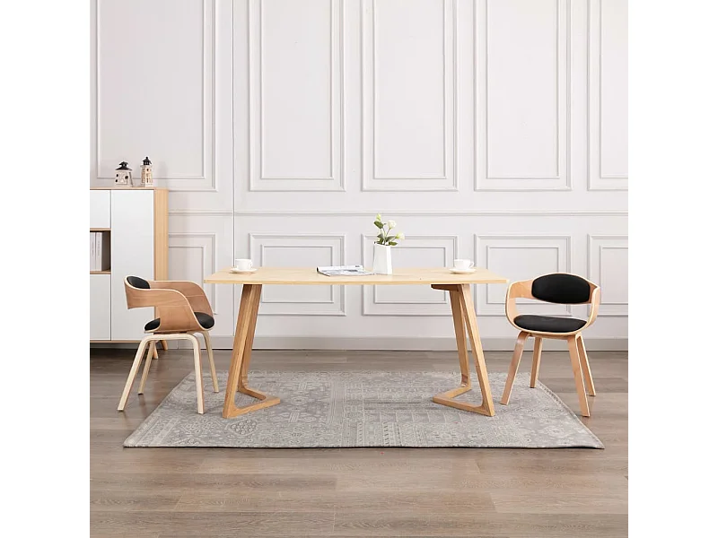 Chaises de salle à manger 2 pcs Bois courbé et similicuir 2