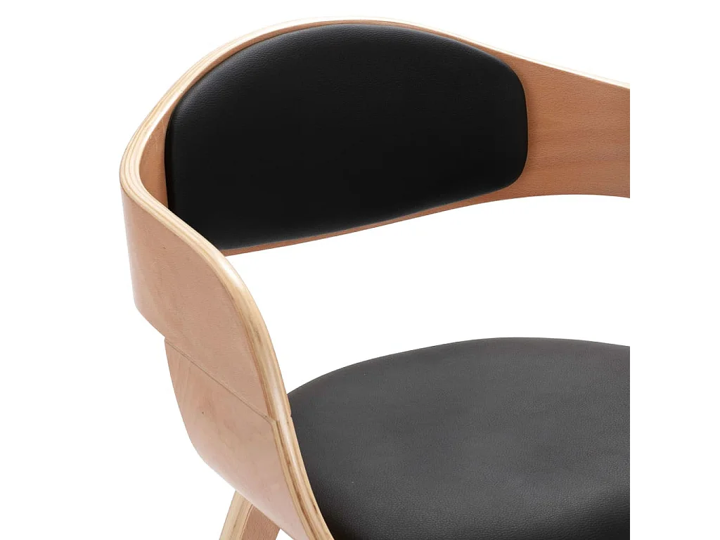 Chaises de salle à manger 2 pcs Bois courbé et similicuir 2