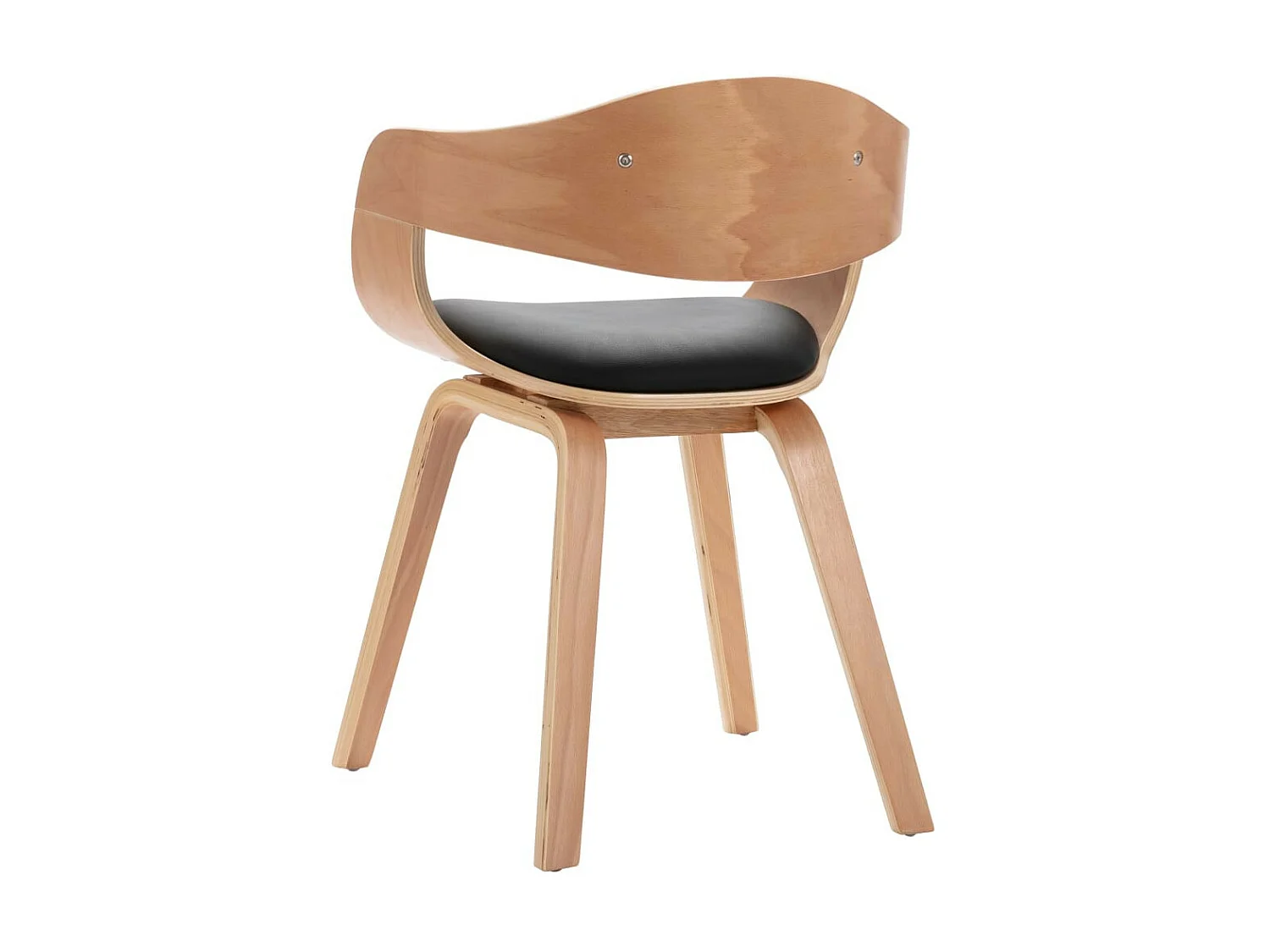 Chaises de salle à manger 2 pcs Bois courbé et similicuir 2