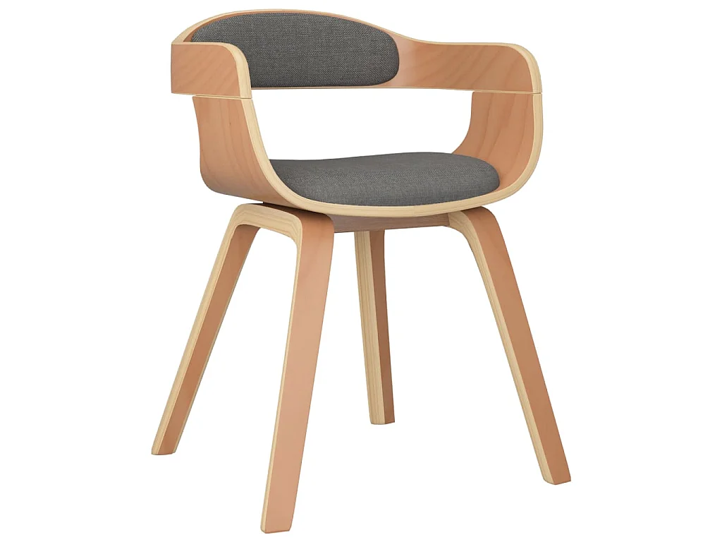 Chaise de salle à manger Gris clair Bois courbé et tissu
