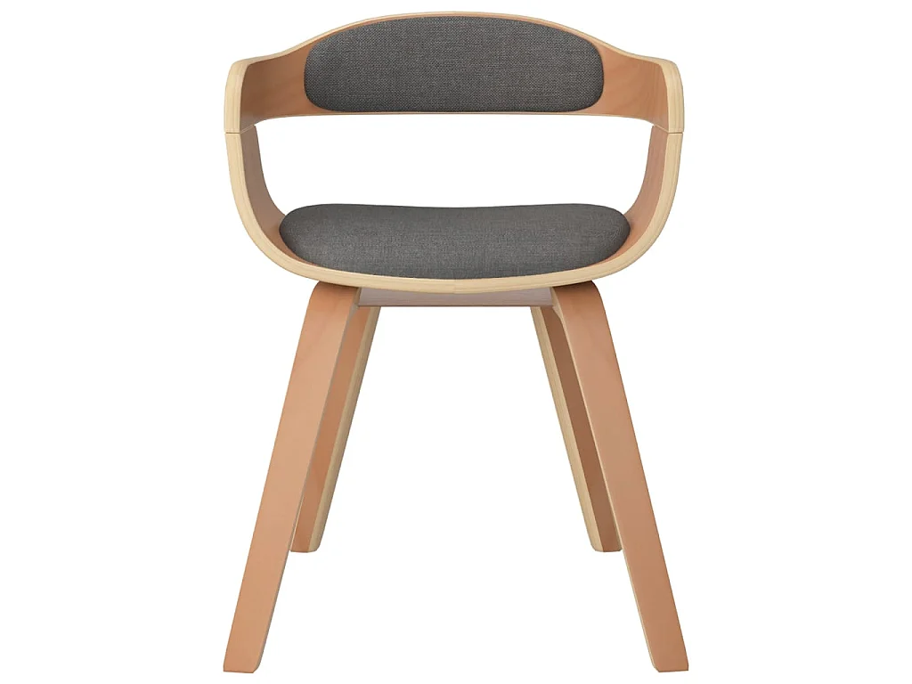 Chaise de salle à manger Gris clair Bois courbé et tissu