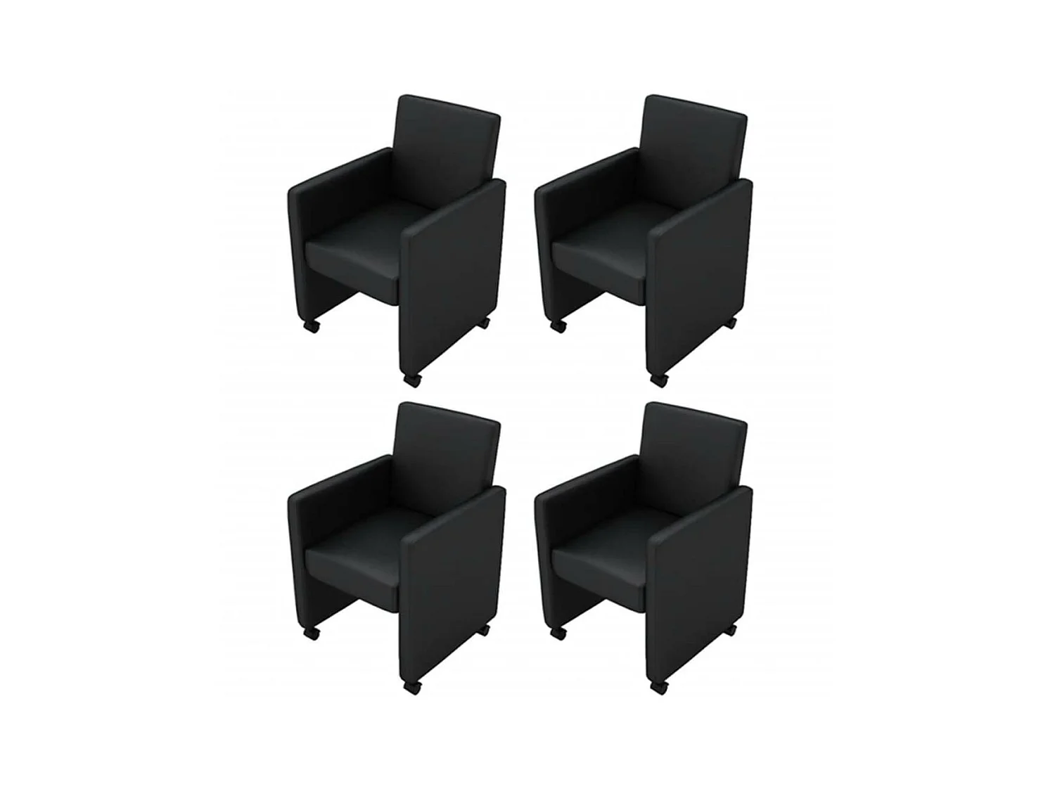 Chaises de salle à manger 4 pcs Noir Similicuir 10