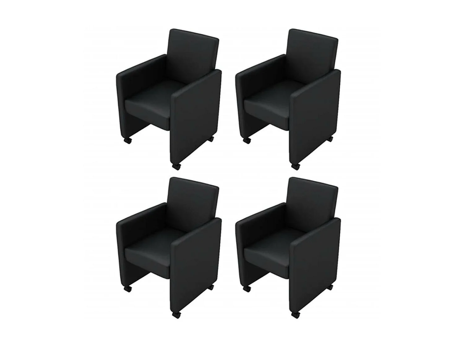 Chaises de salle à manger 4 pcs Noir Similicuir 10