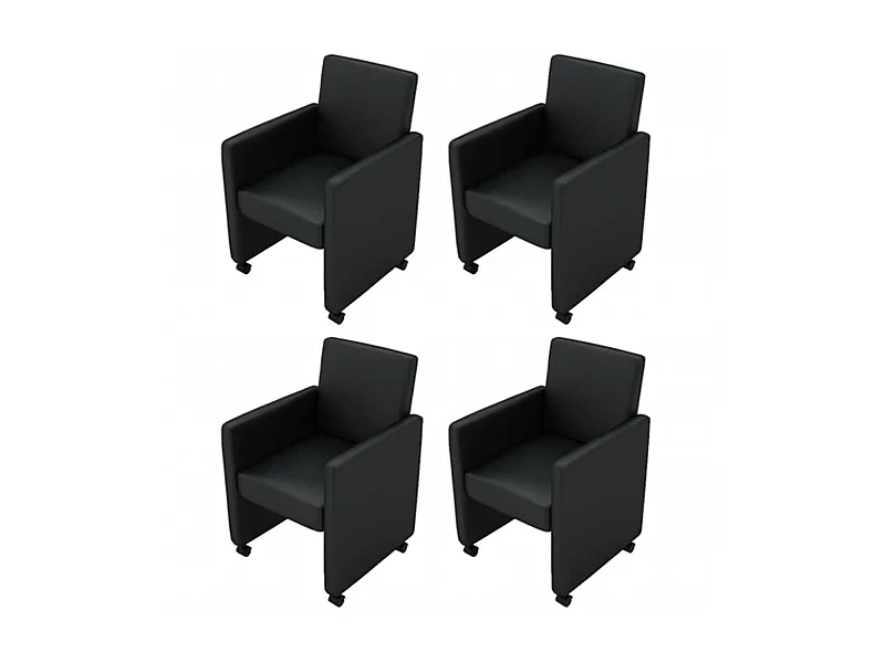 Chaises de salle à manger 4 pcs Noir Similicuir 10