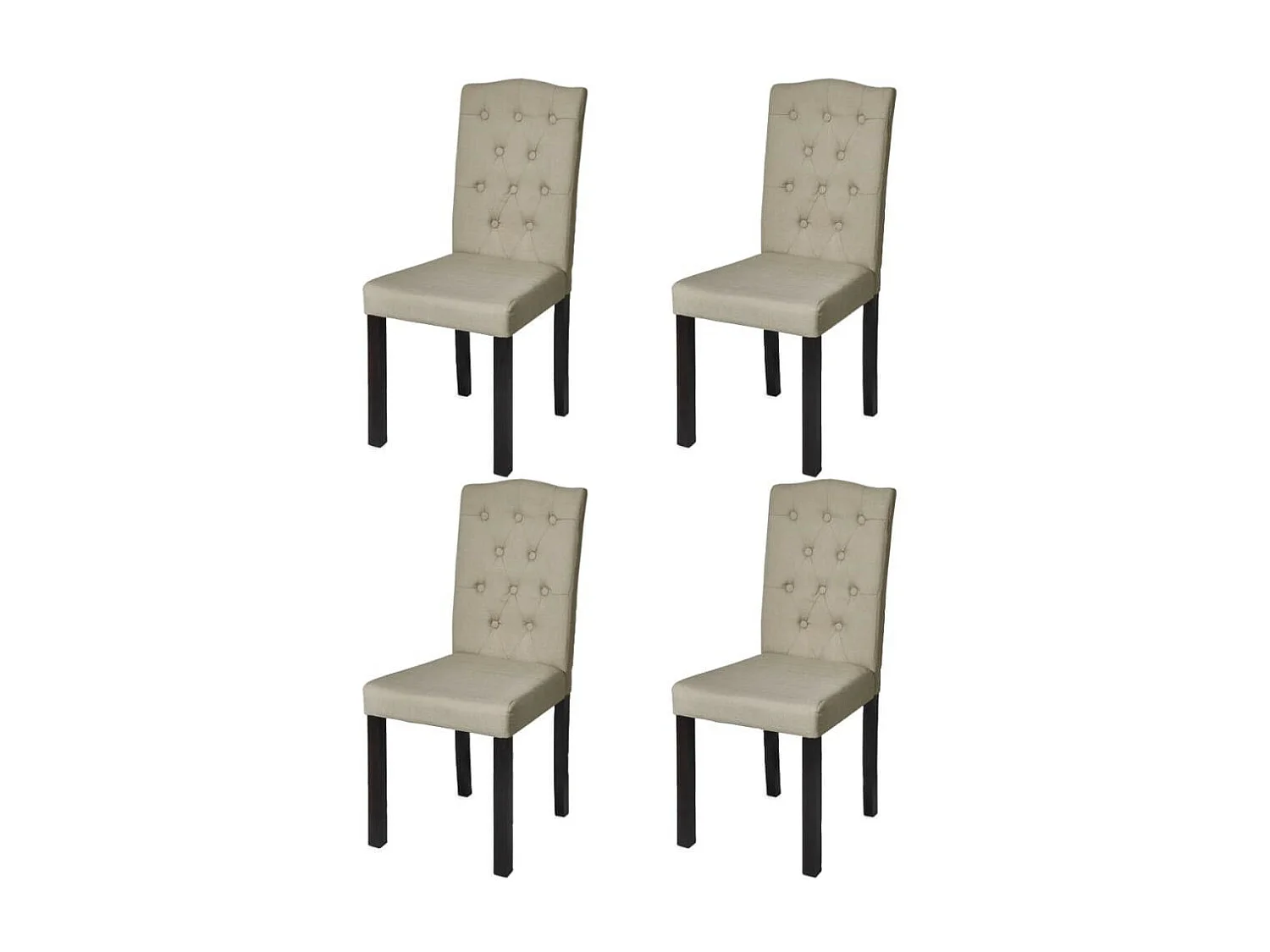 Chaises de salle à manger 4 pcs Beige Tissu 2