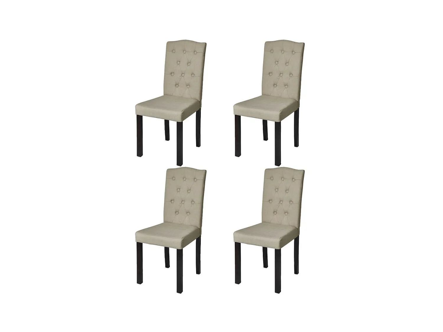 Chaises de salle à manger 4 pcs Beige Tissu 2