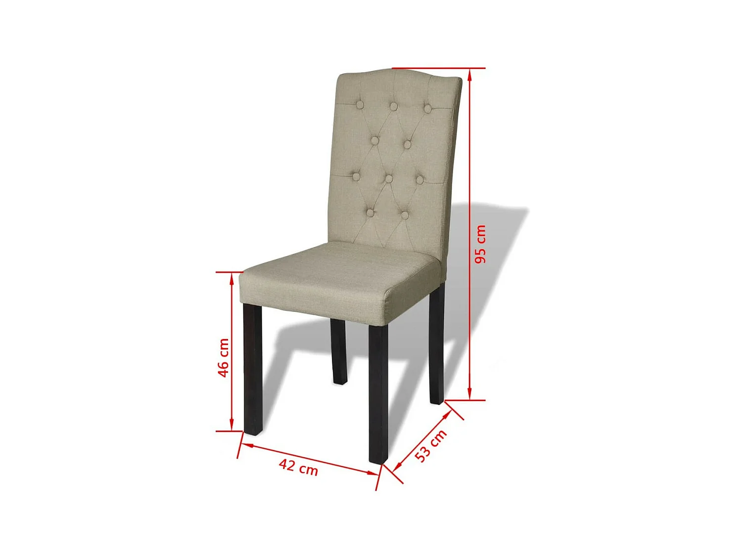 Chaises de salle à manger 4 pcs Beige Tissu 2