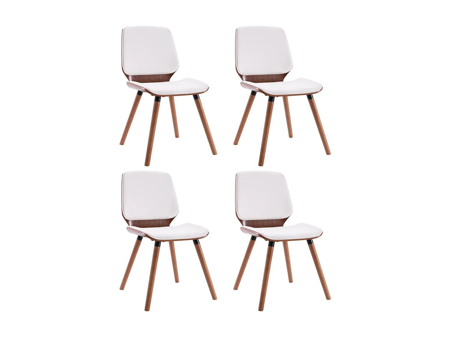 Chaises de salle à manger 4 pcs Blanc Similicuir 18