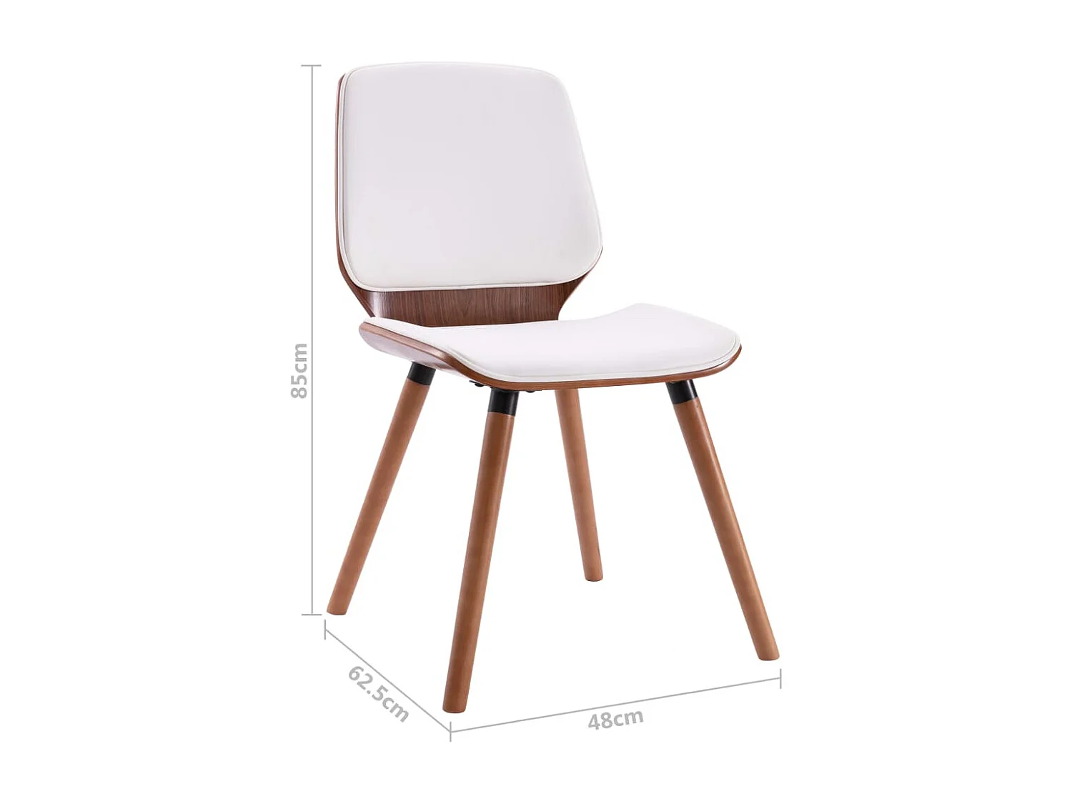 Chaises de salle à manger 4 pcs Blanc Similicuir 18