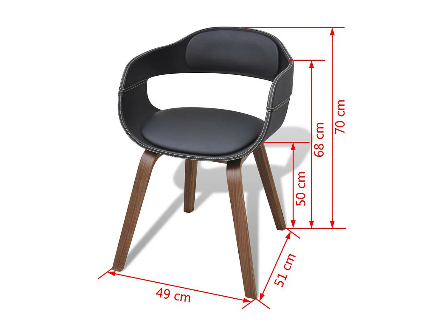 Chaise en bois Noyer Lizza - Confort et raffinement-Couleur Noir