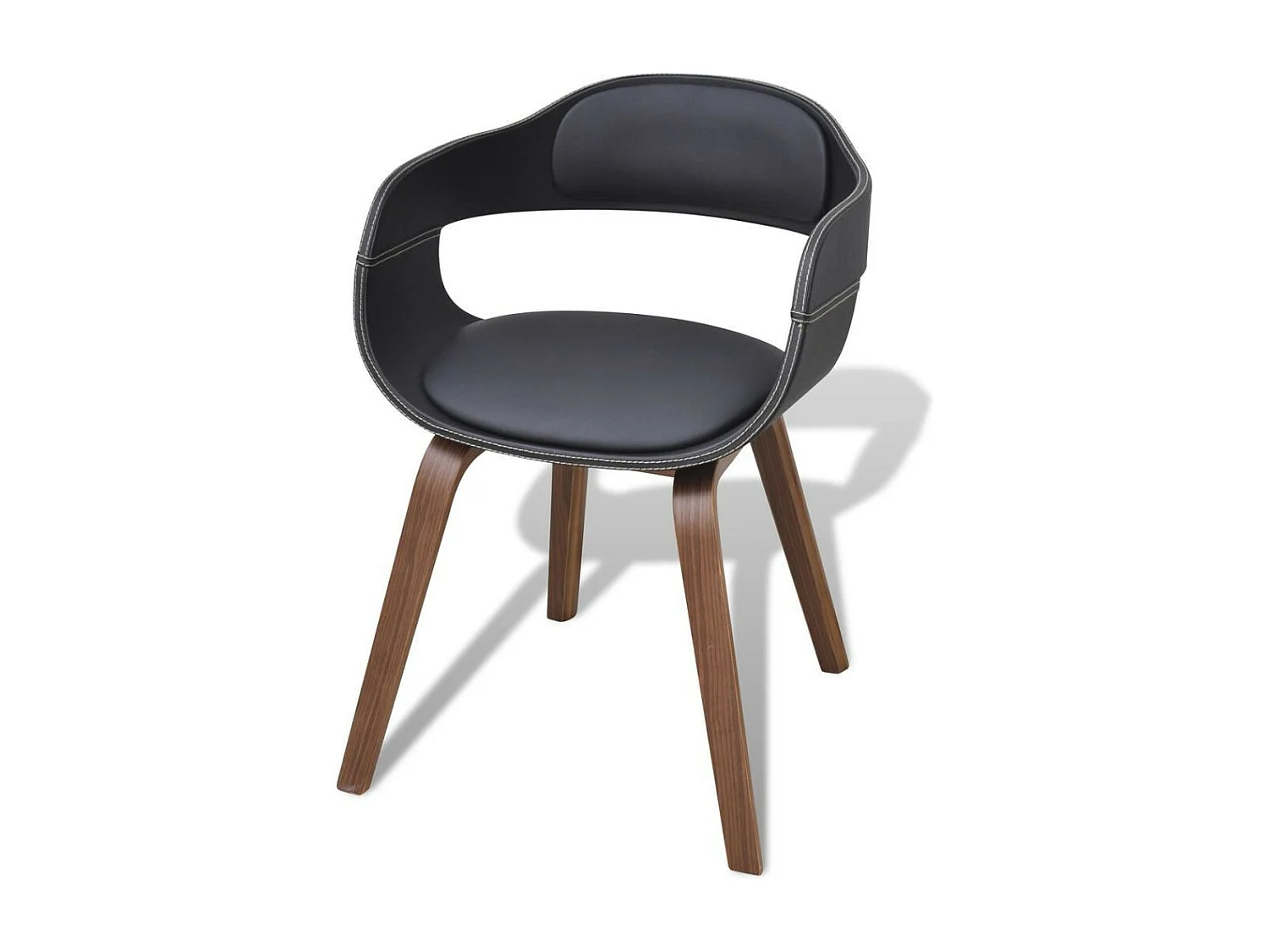 Chaise en bois Noyer Lizza - Confort et raffinement-Couleur Noir