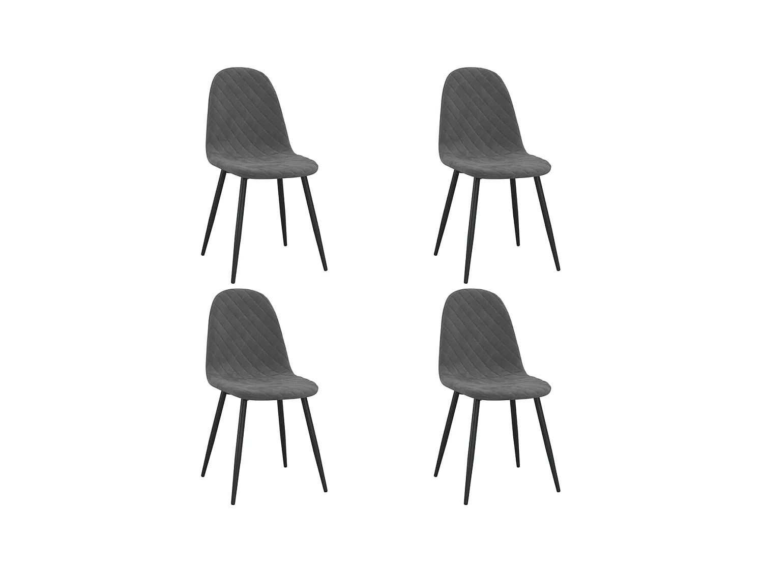 Chaises de salle à manger 4 pcs Gris foncé Velours 11