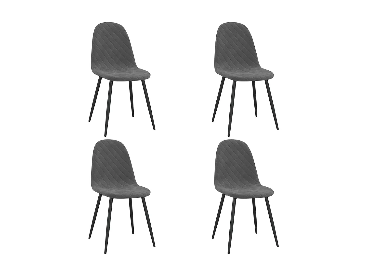 Chaises de salle à manger 4 pcs Gris foncé Velours 11