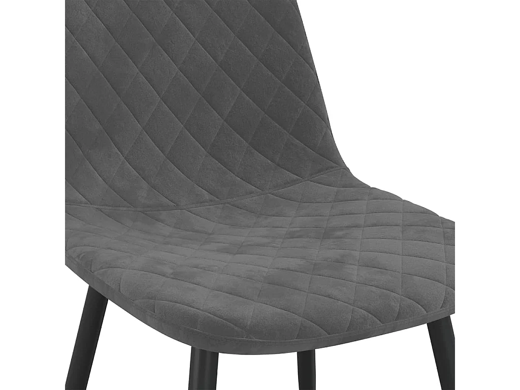 Chaises de salle à manger 4 pcs Gris foncé Velours 11