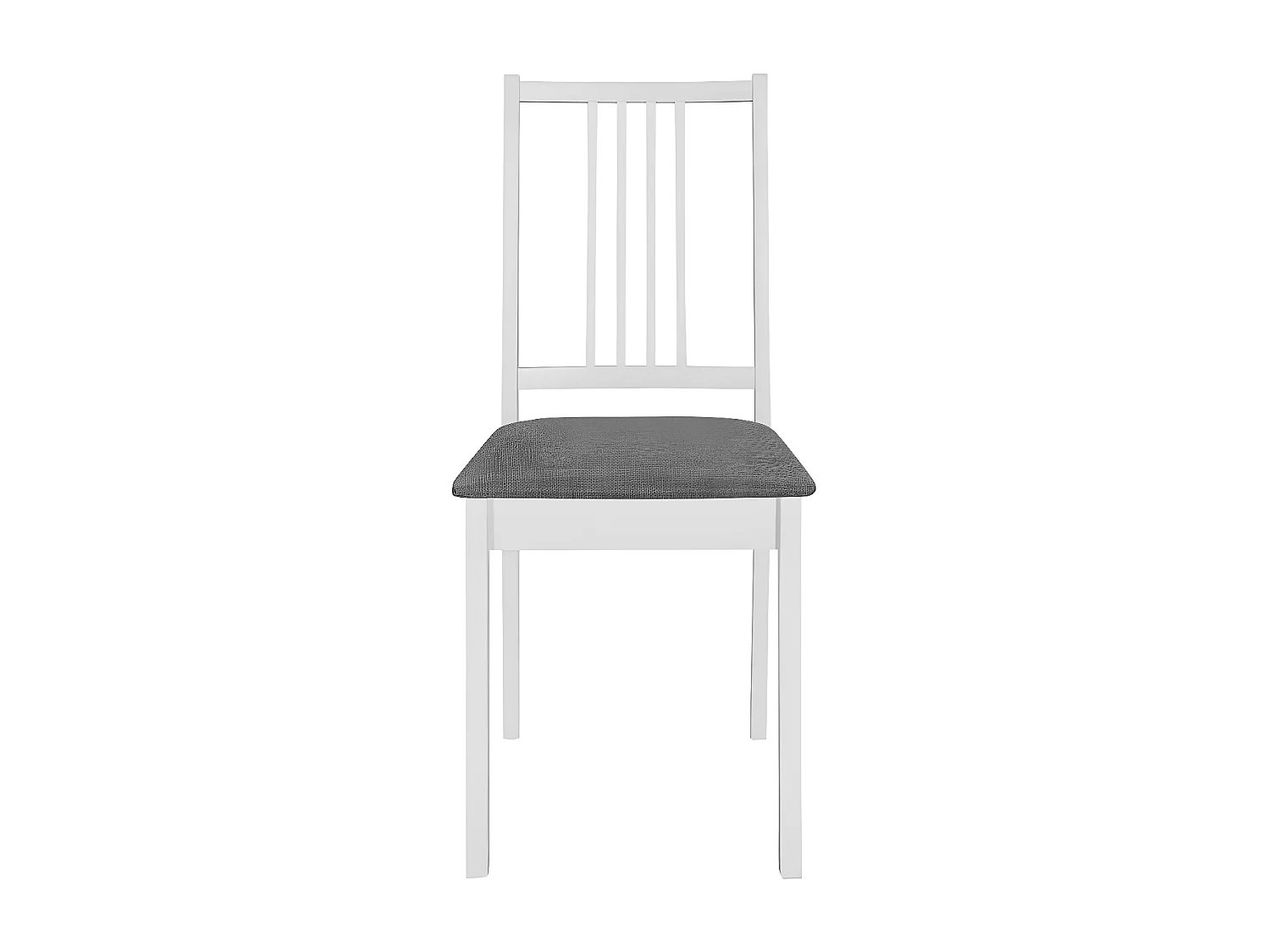 Chaise caoutchouc massif blanc et tissu gris Vil - Lot de 4