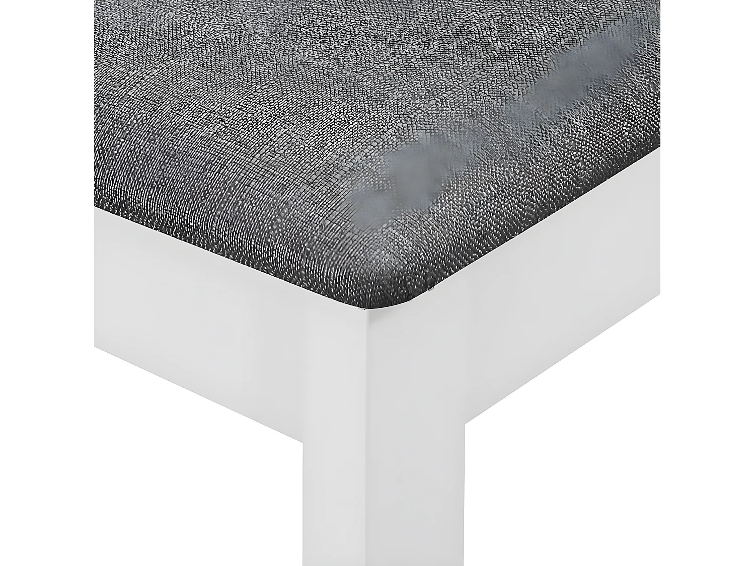 Chaise caoutchouc massif blanc et tissu gris Vil - Lot de 4