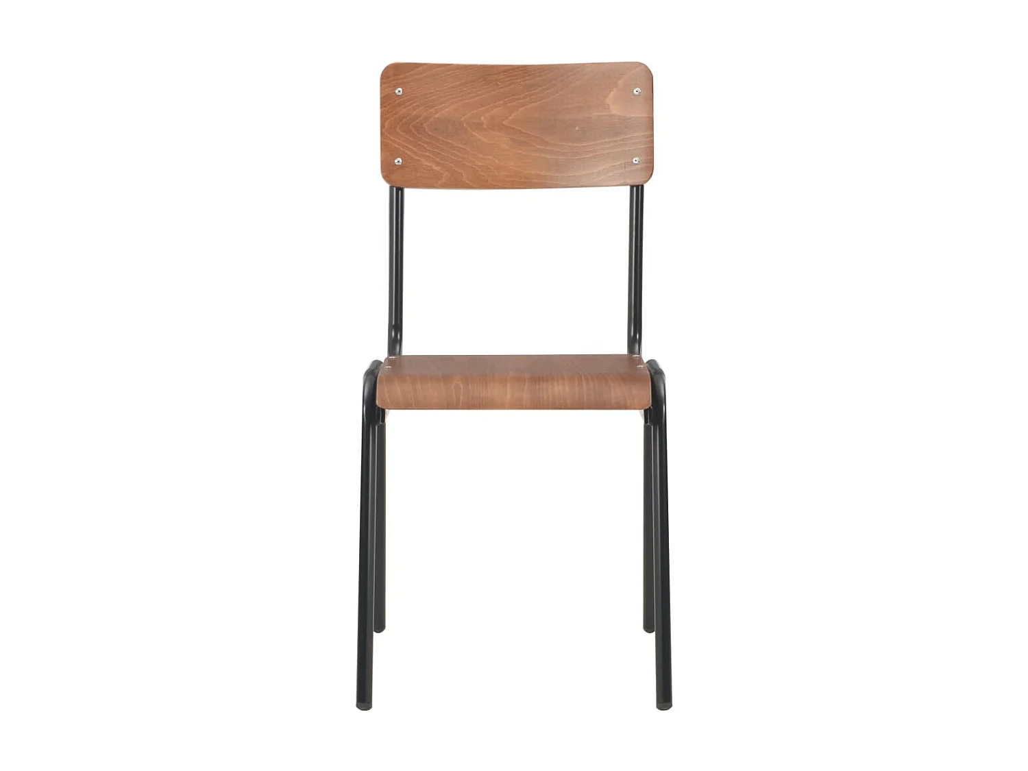 Chaise bois clair et pieds métal noir Kaem - Lot de 6