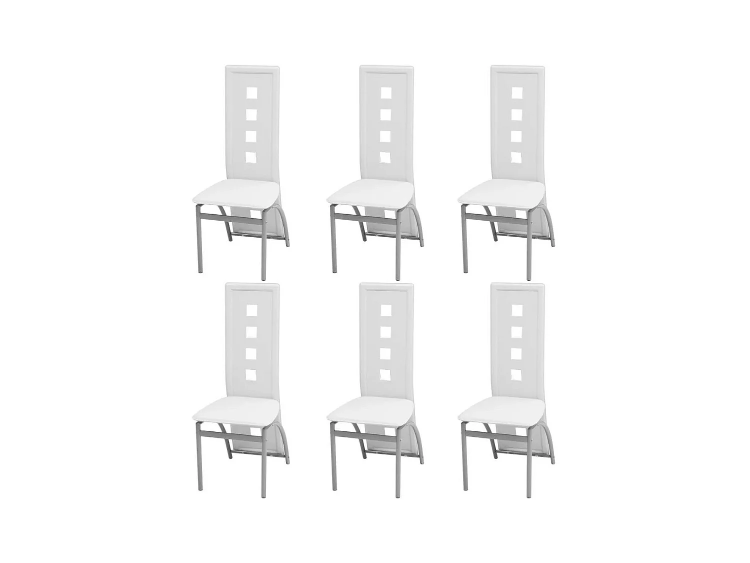 Chaises de salle à manger 6 pcs Blanc Similicuir