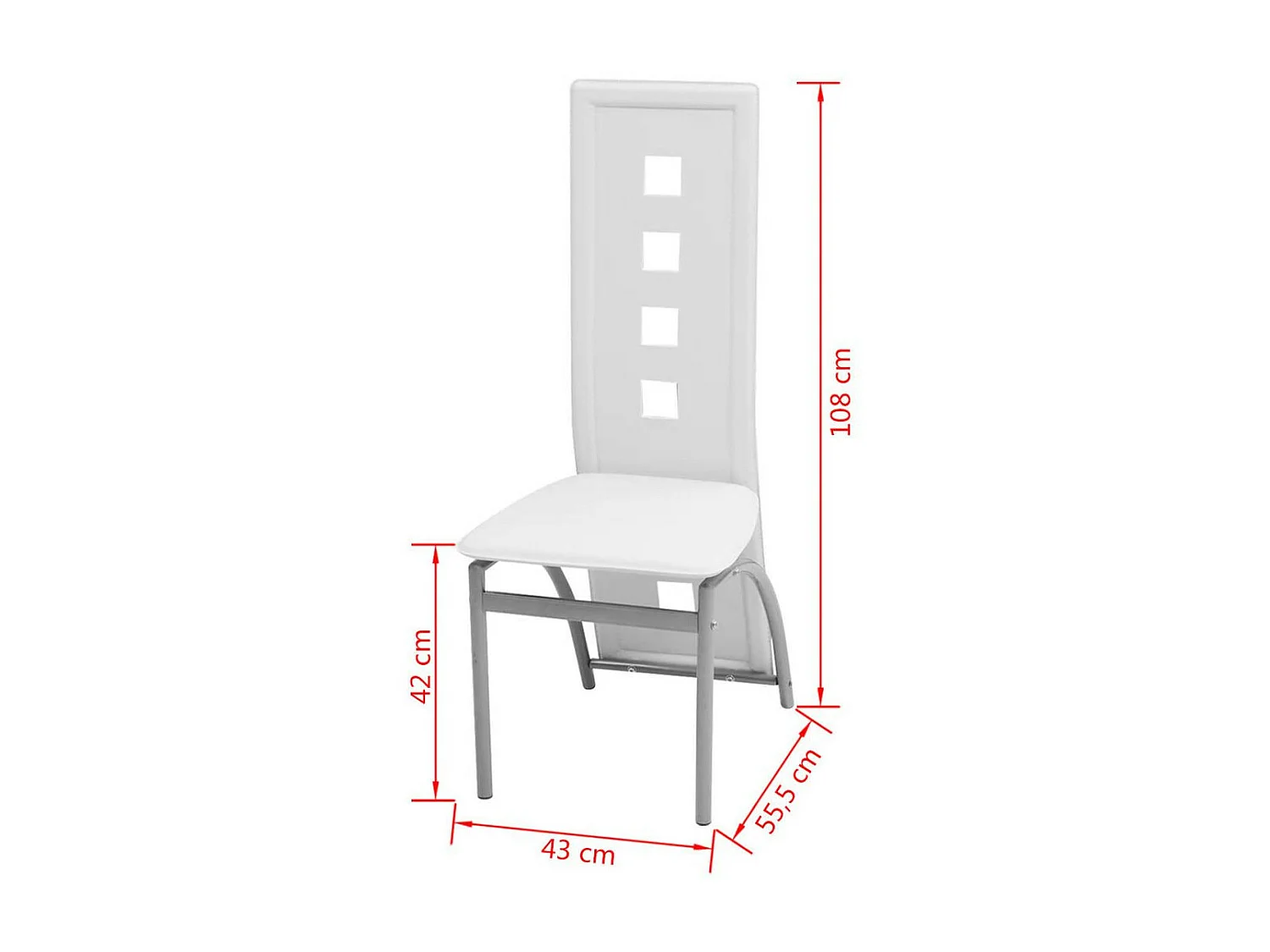 Chaises de salle à manger 6 pcs Blanc Similicuir