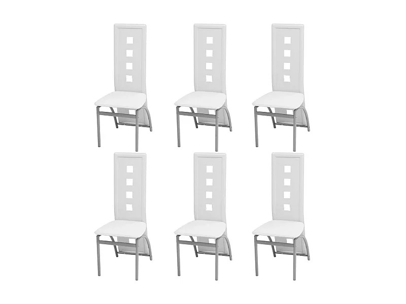 Chaises de salle à manger 6 pcs Blanc Similicuir