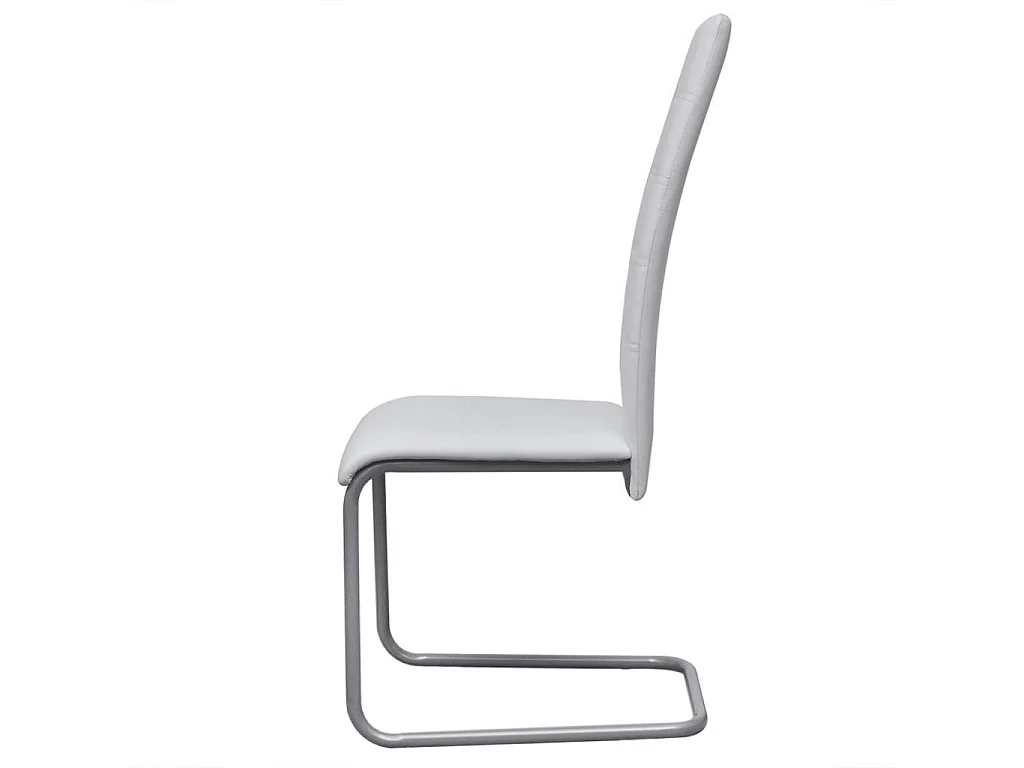 Chaises de salle à manger cantilever 6 pcs Blanc Similicuir 4