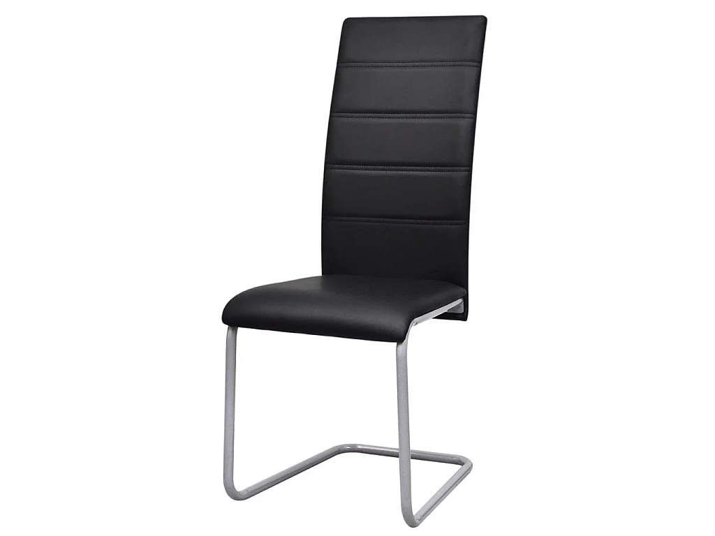 Chaises de salle à manger cantilever 6 pcs Noir Similicuir 6