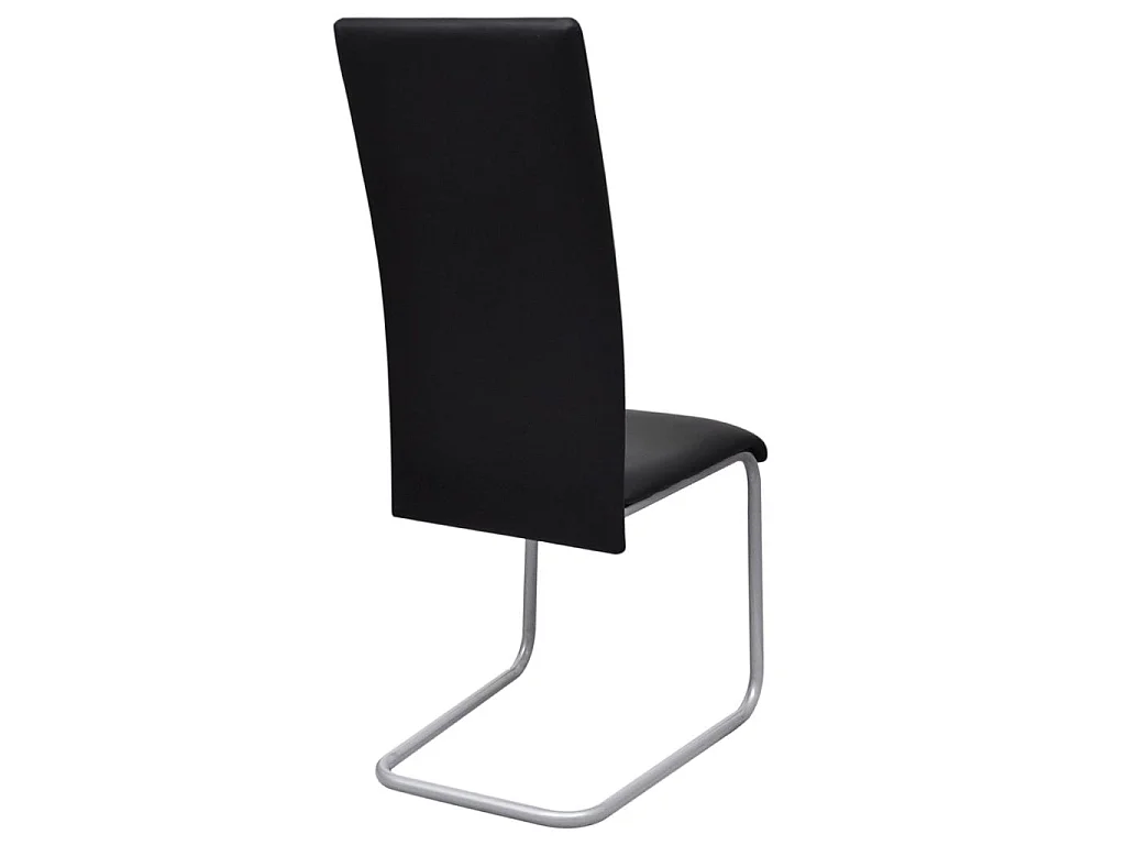 Chaises de salle à manger cantilever 6 pcs Noir Similicuir 6