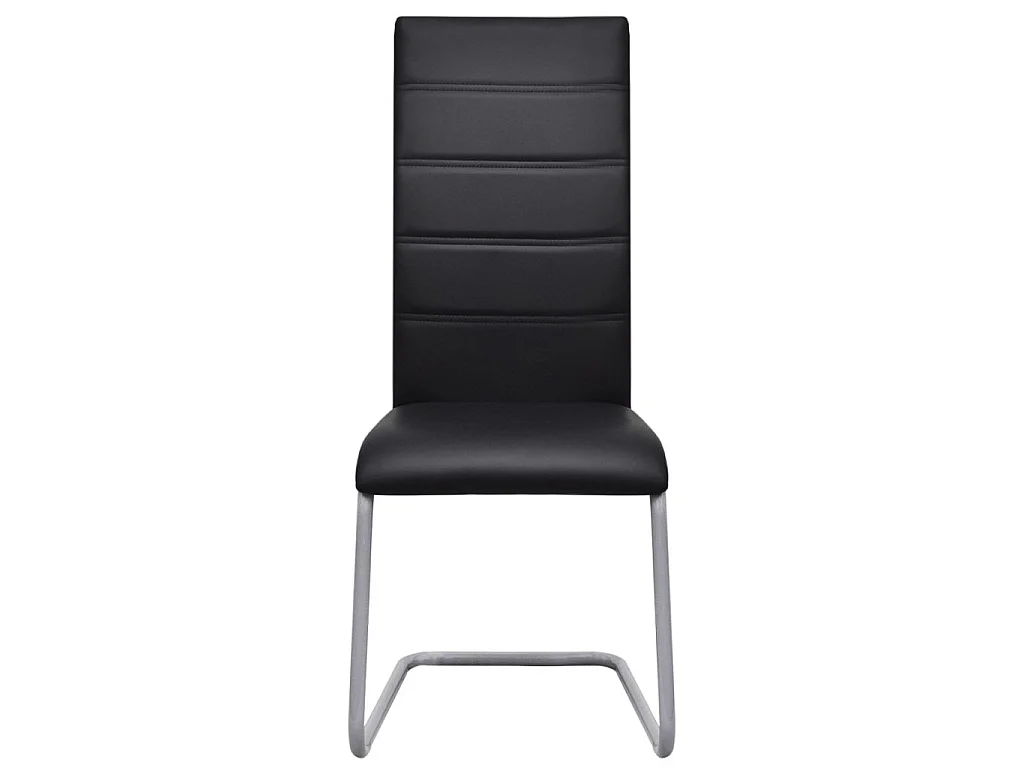 Chaises de salle à manger cantilever 6 pcs Noir Similicuir 6