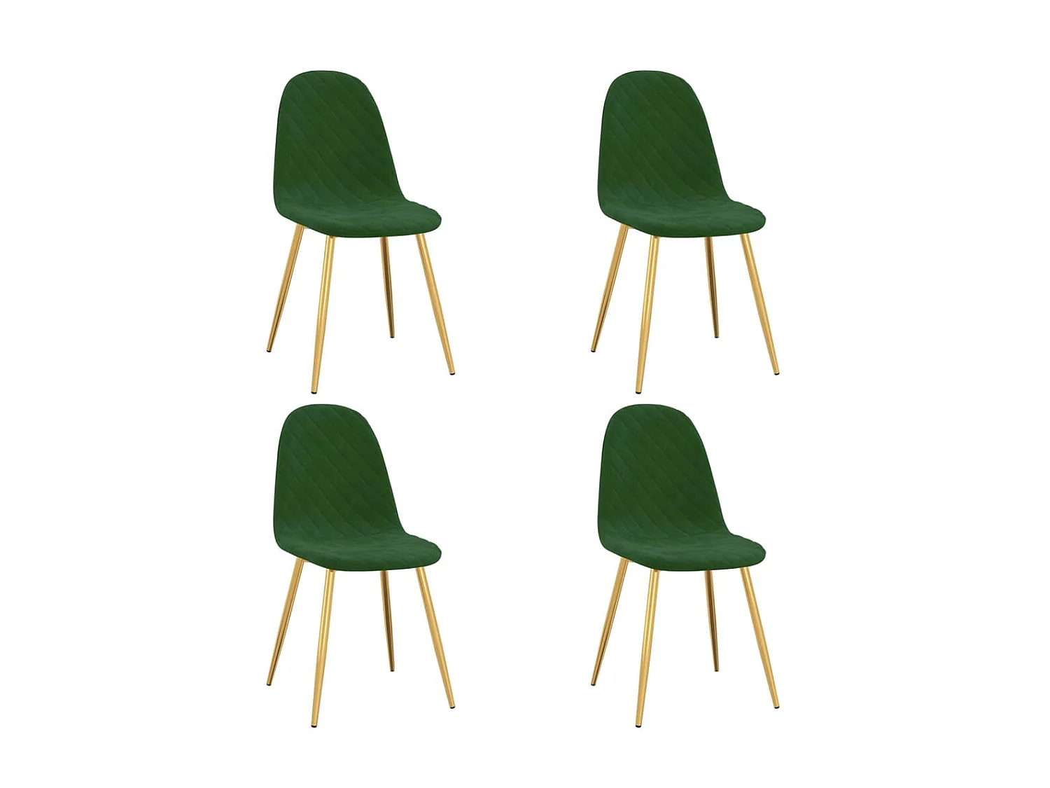Chaises de salle à manger 4 pcs Vert foncé Velours 9