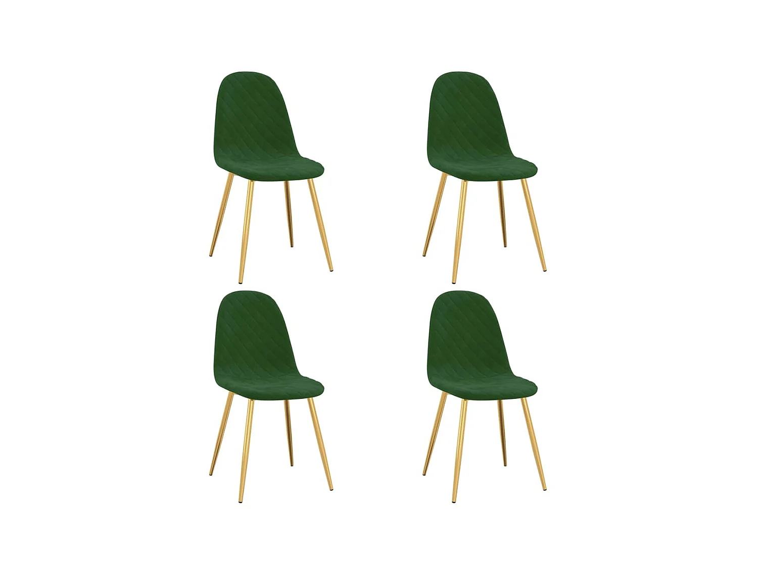 Chaises de salle à manger 4 pcs Vert foncé Velours 9