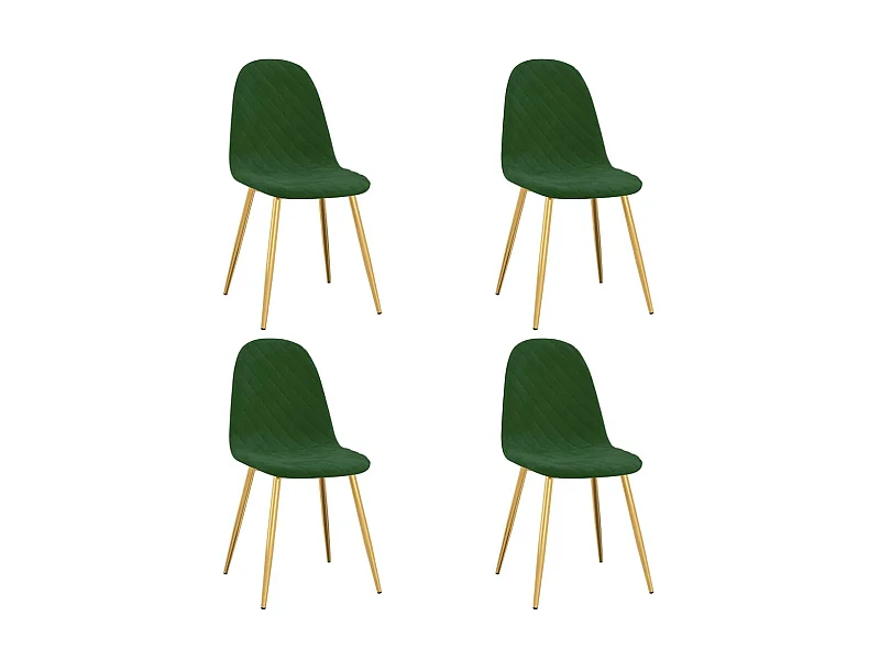 Chaises de salle à manger 4 pcs Vert foncé Velours 9