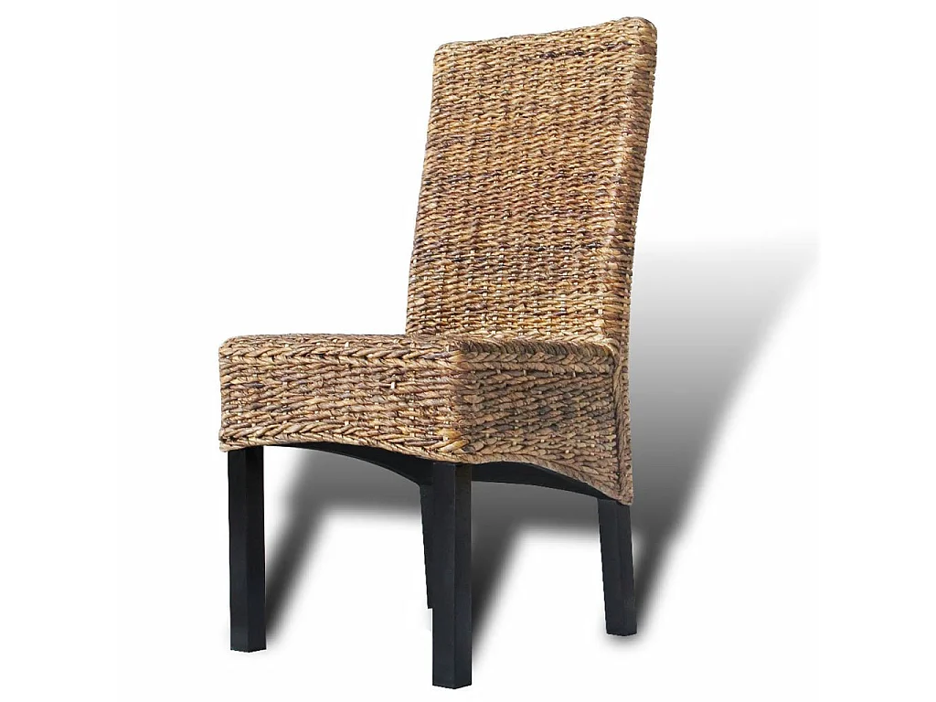Chaises de salle à manger 4pcs Bois solide de manguier et abaca 3
