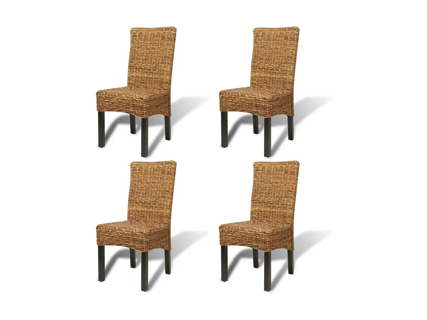 Chaises de salle à manger 4pcs Bois solide de manguier et abaca 3