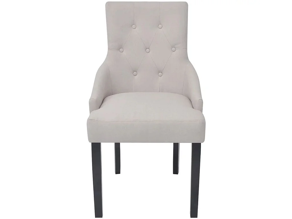 Chaises de salle à manger 2 pcs Gris crème Tissu