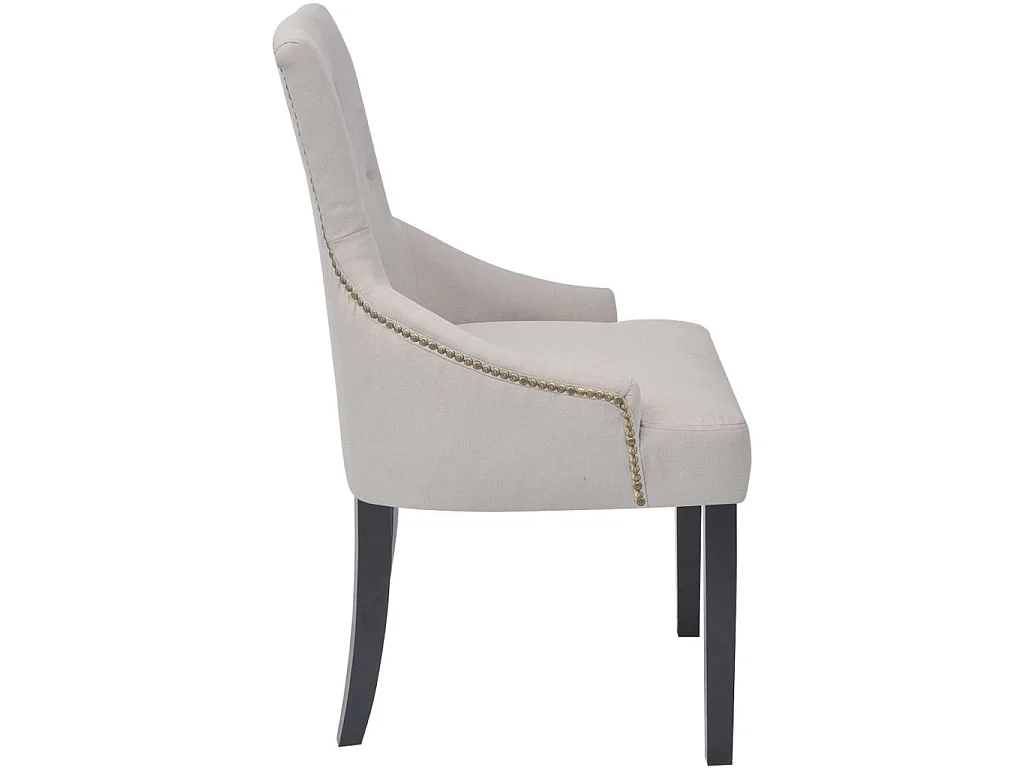 Chaises de salle à manger 2 pcs Gris crème Tissu