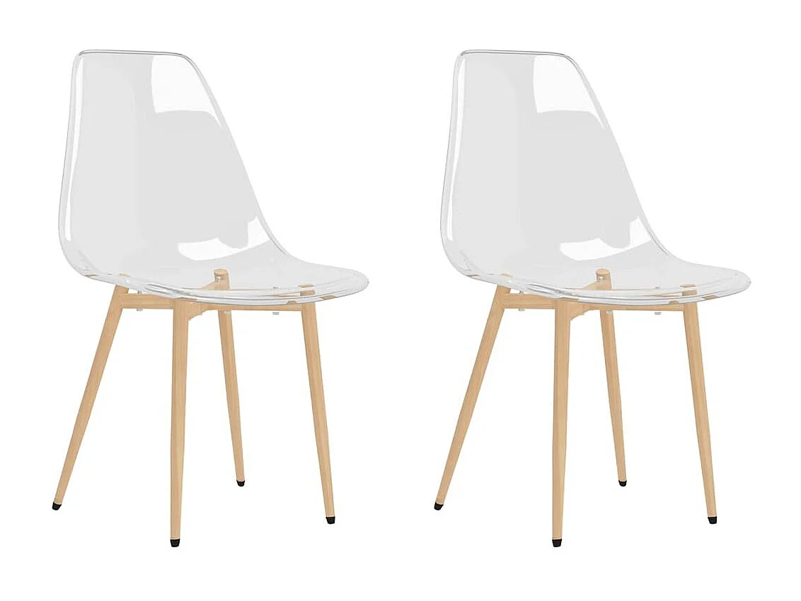 Chaises assise transparente et bois clair Penyla - Lot de 2