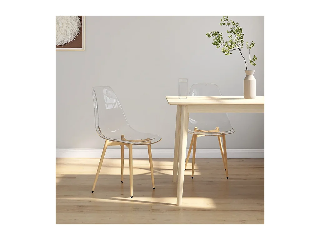 Chaises assise transparente et bois clair Penyla - Lot de 2