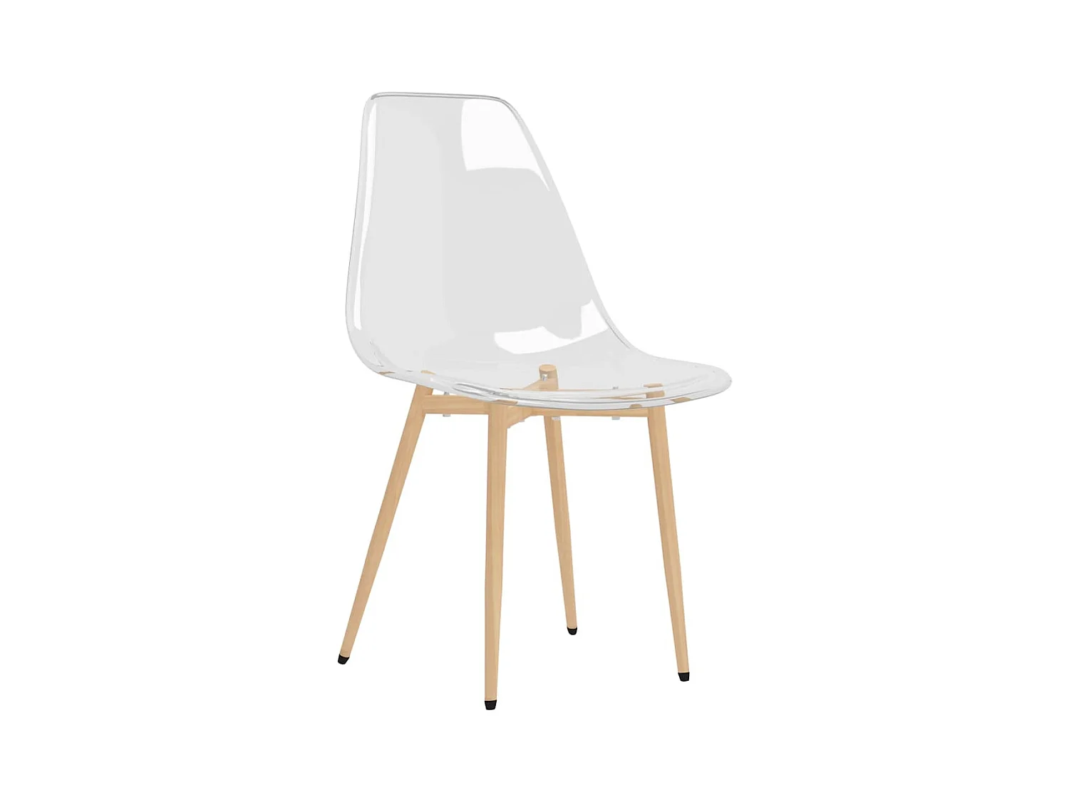 Chaises assise transparente et bois clair Penyla - Lot de 2