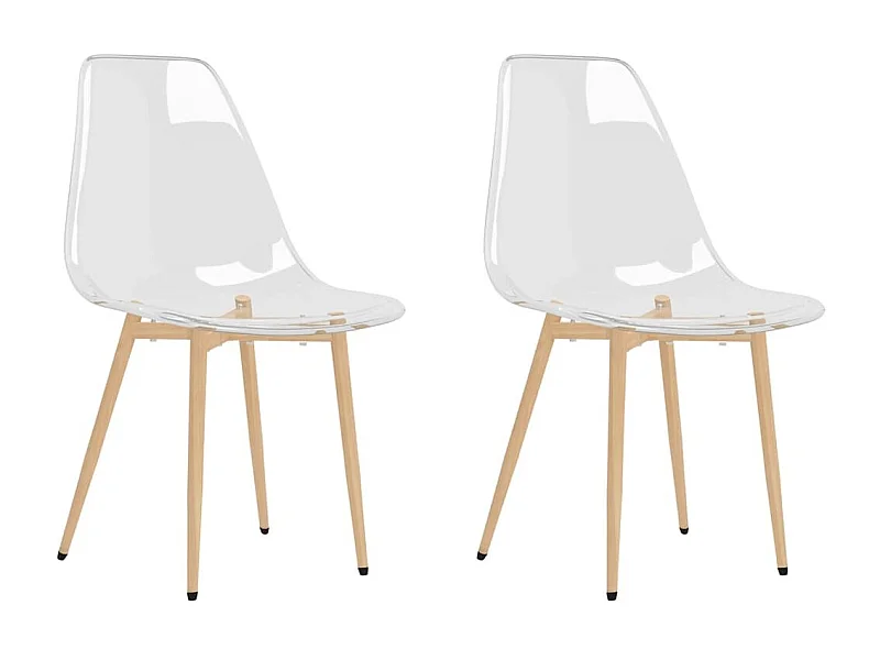 Chaises assise transparente et bois clair Penyla - Lot de 2