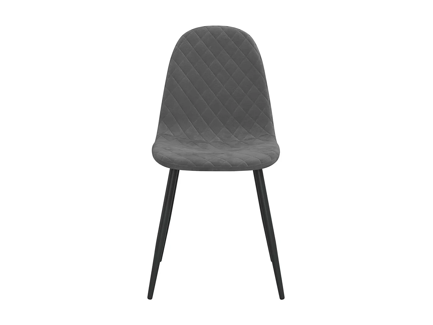 Chaise pieds métal noir et assise velours gris foncé Skyla - Lot de 2