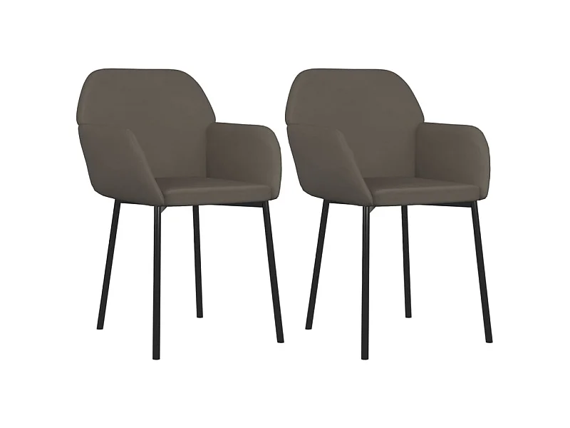 Chaises de salle à manger 2 pcs Gris foncé Velours 4