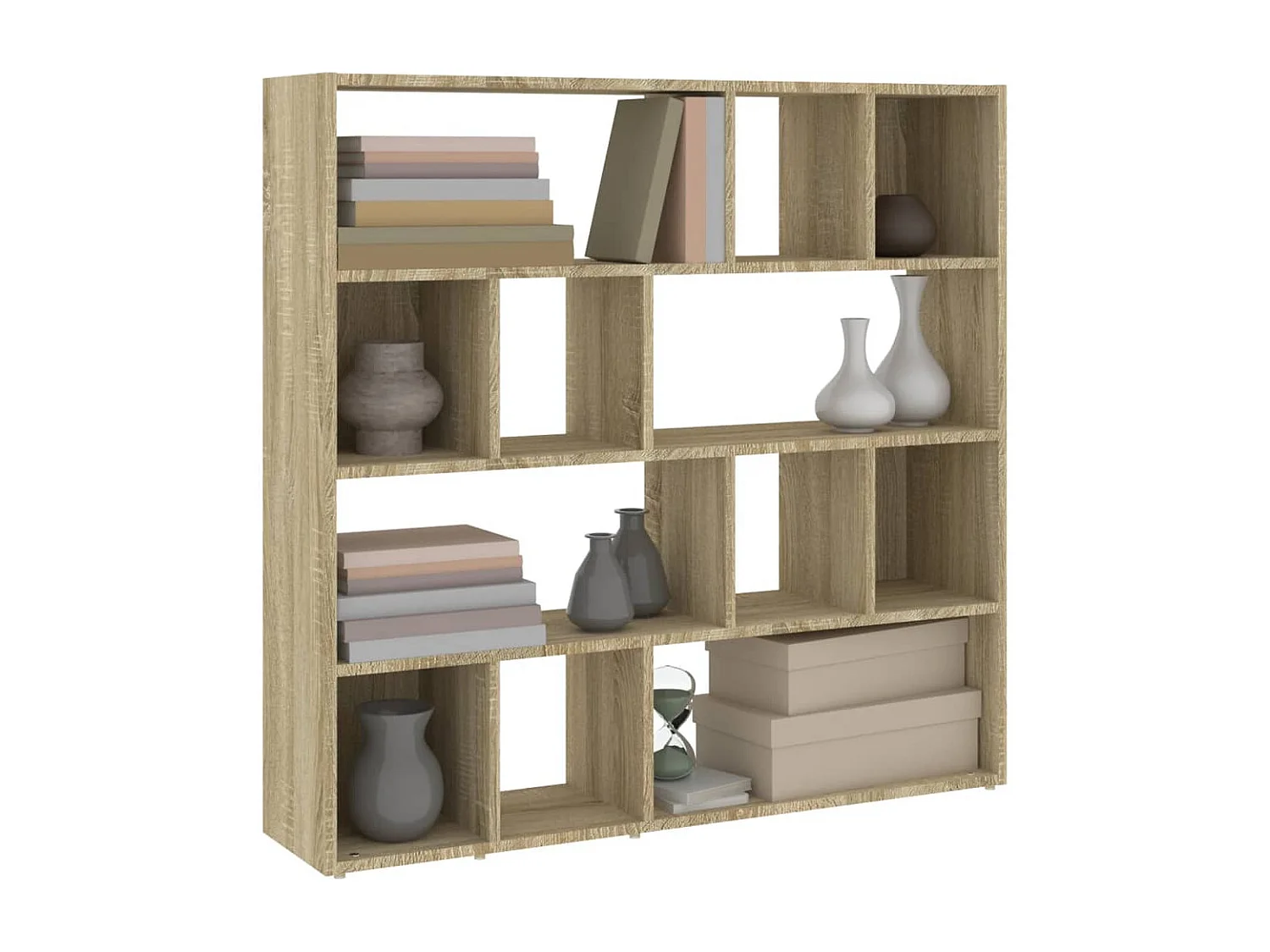 Bibliothèque séparateur en bois Vogua 105cm - Moderne et polyvalente-Chêne clair
